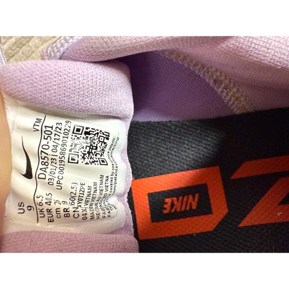 Nike Air Zoom Structure 24 Road Running Shoes, White-Lilac-Rush Orange 9 M US - Picture 8 of 9